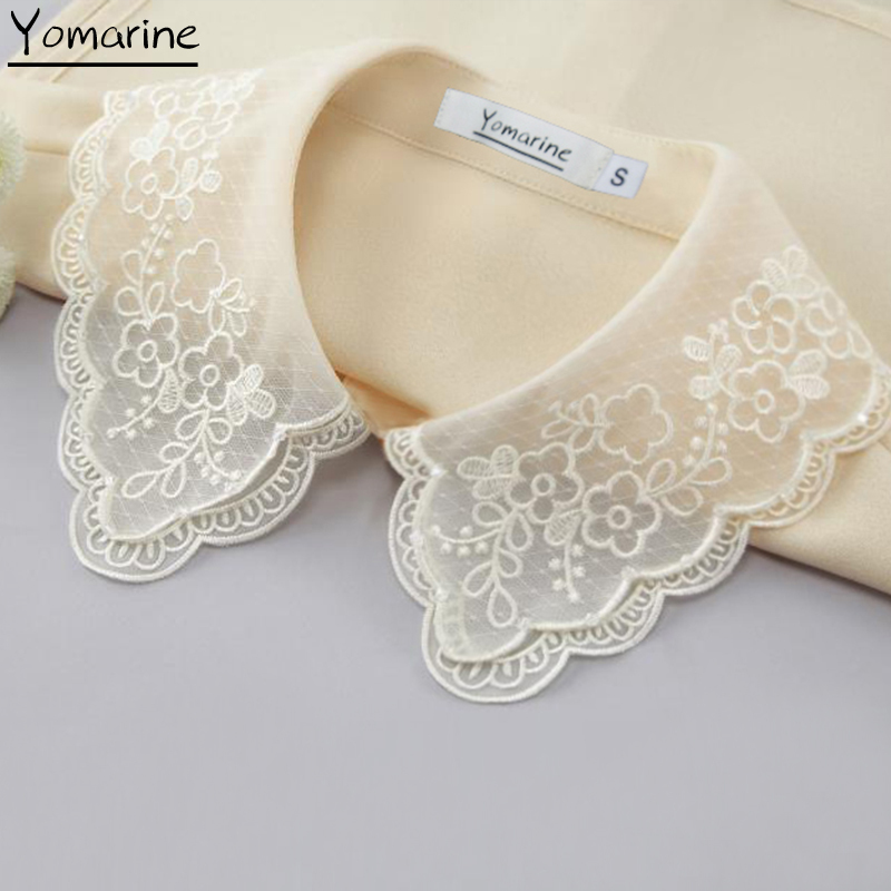 Youmeirui's New Double-Layer Mesh Embroidered Beaded Fake Collar for Women, Versatile Fake Collar for Layering with Shirts and Blouses Youmeirui's New Double-Layer Mesh Embroidered Beaded Fake Collar for Women, Versatile Fake Collar for Layering with Shirts and Blouses