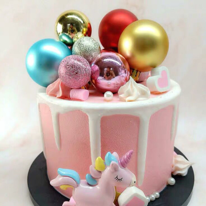 Scenario cake decoration matte matte ball bright light ball milling casserball cake decoration party Christmas cake decorated with 3 1 sets