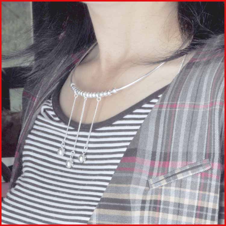 Wenze Silver Workshop Transfer Pearl 99 Silver Necklace Silver Pendant Silver Neckline NO1493