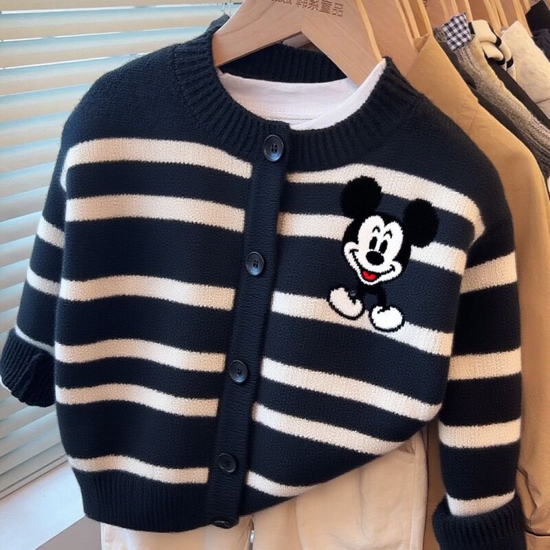 Boys and Girls Cardigan Sweater Jacket 2026 Spring and Autumn New Style Baby Striped Stylish Knitted Korean Style Top for Young Children Boys and Girls Cardigan Sweater Jacket 2026 Spring and Autumn New Style Baby Striped Stylish Knitted Korean Style Top for Young Children