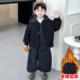 Boys' Cotton-Padded Winter Clothing, Thickened 2026 New Style, Korean Version, Stylish Children's Quilted Faux Two-Piece Cotton Jacket Set