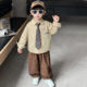 Boys' Spring Outfit Set, College-Style Sweater and Vest, Autumn 2026 New Korean-Style Stylish Shirt Three-Piece Set for Children