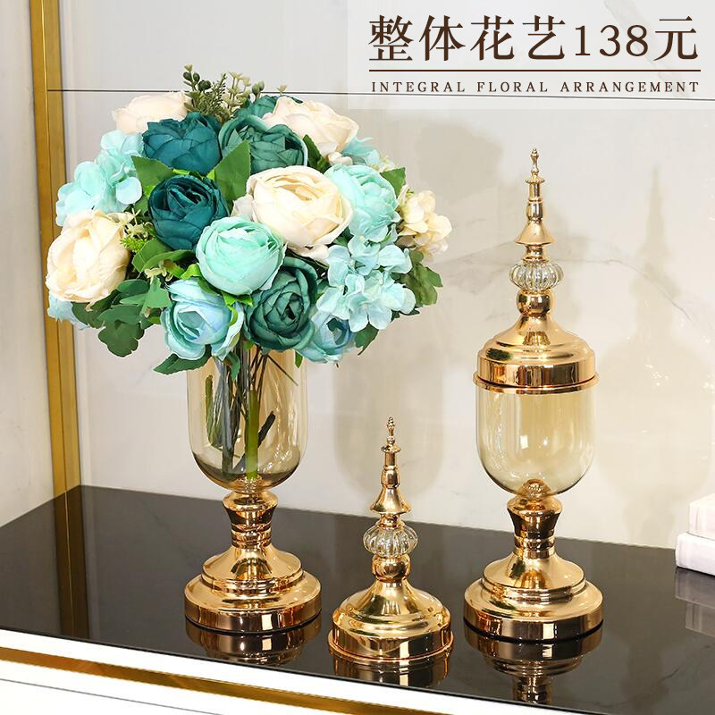 Light and luxurious wind vase swing pieces Living room Inserts Dry Flowers Home Table Modern Tea Table TV Cabinet American Eurostyle Decorations