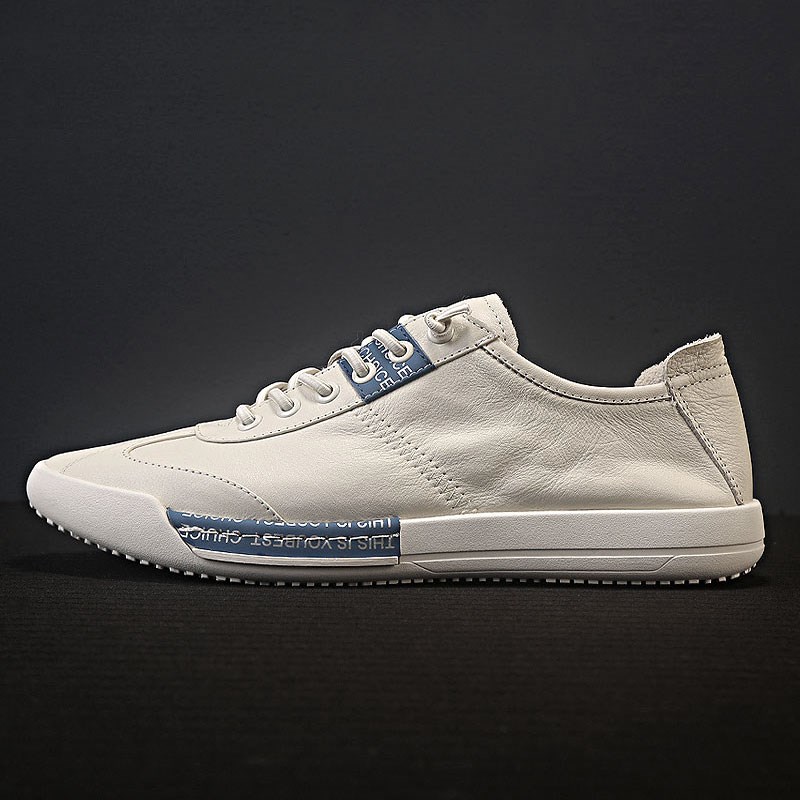 Tide brand men's shoes summer season Korean version all-match casual shoes leather breathable soft sole shoes European station lazy white shoes