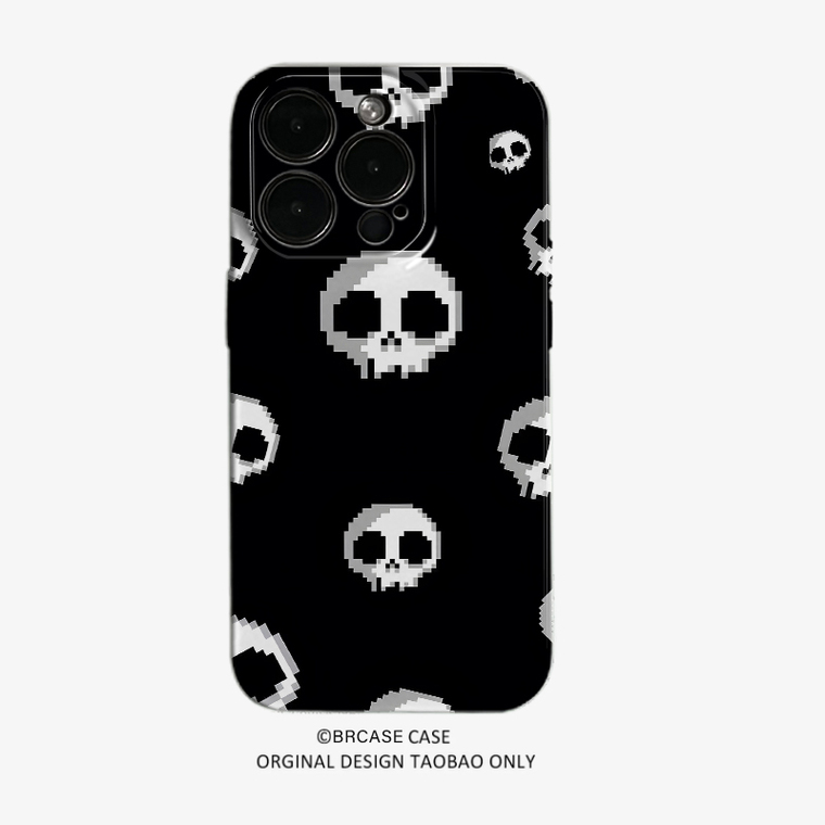 Skull Pattern Black and White Art Phone Case