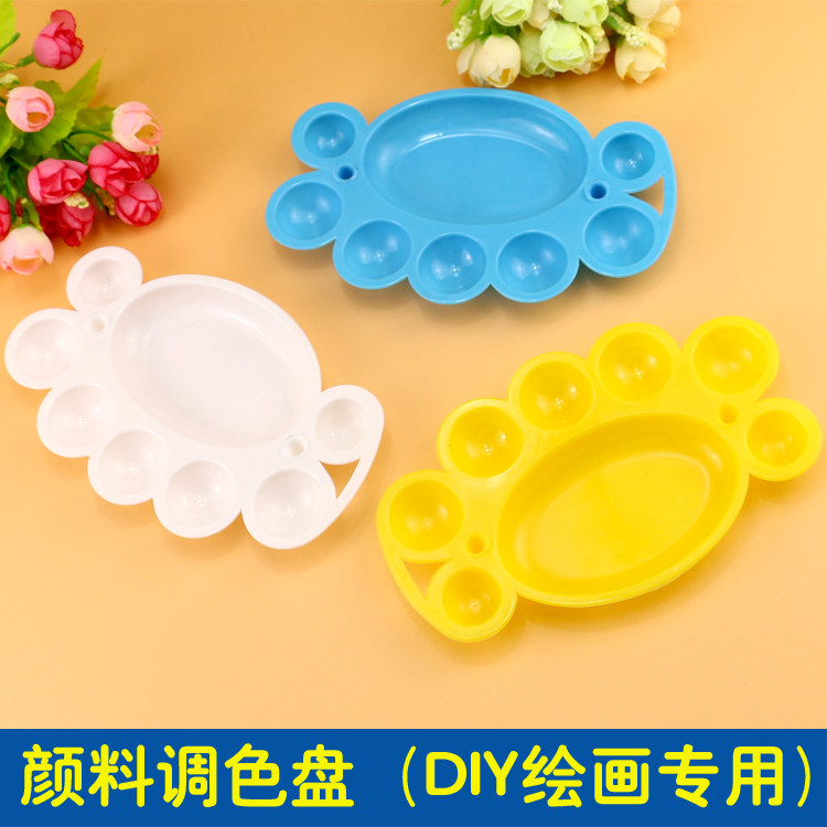 Children's paint palette student art with watercolor watercolor pen box wash pen holder three-line palette small bucket