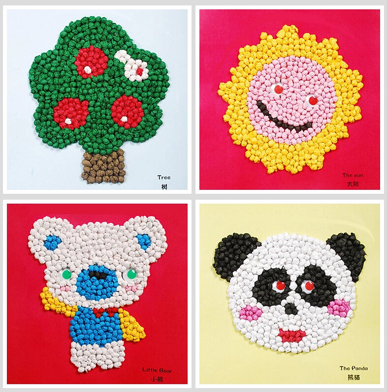 Children's creative paper plate rubbing paper adhesive painting Kindergarten baby handmade DIY production material pack toy girl