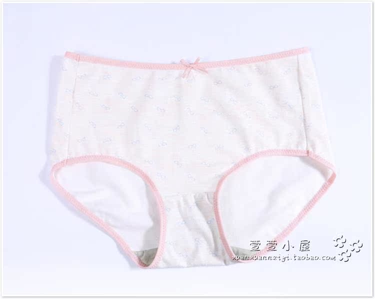 Đồ lót nữ 2 nấc Fu Nilai chính hãng in eo thun cotton thun cotton thoải mái quần lót nữ trung niên