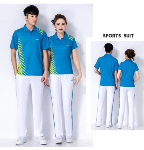 Jinguan Jiamusi Square nhảy quần áo bóng mềm quần áo thể thao ve áo T-shirt quần ngắn tay nam và nữ với cùng một bộ đồ - Thể thao sau set đồ thể thao nữ