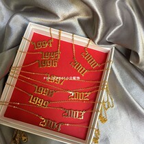 Net red bloggers same section European and American 100 lap personality year gilded chain necklace without fade digital trendy collarbone chain