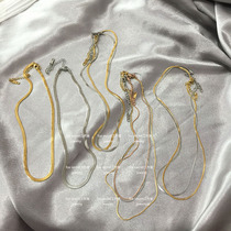 Minimalist flat Snake Bone Necklace Titanium Steel Plated 14k True Gold 100 Hitch Advanced Sensation Mesh Red Collarbone Chain Neck Chain Male And Female