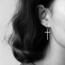 925 Silver Cross Earrings Womens Sterling Silver Ear Clips Mens and Earrless Earrings Silver Temperament Earrings 1892