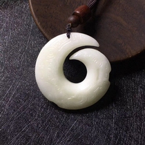Lantian jade white jade pendant jade pendant ancient Huai safety buckle men and women special jade from Xian Shaanxi Province