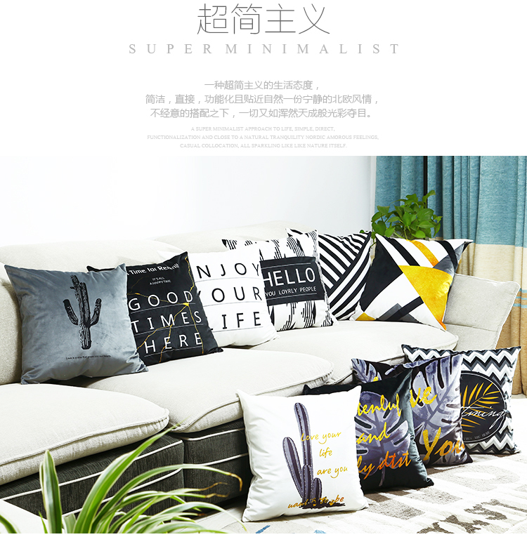 Mới Bắc Âu đá cẩm thạch phòng khách sofa gối đệm văn phòng nghỉ trưa gối tùy chỉnh gối tựa lưng - Trở lại đệm / Bolsters gối trang trí sofa