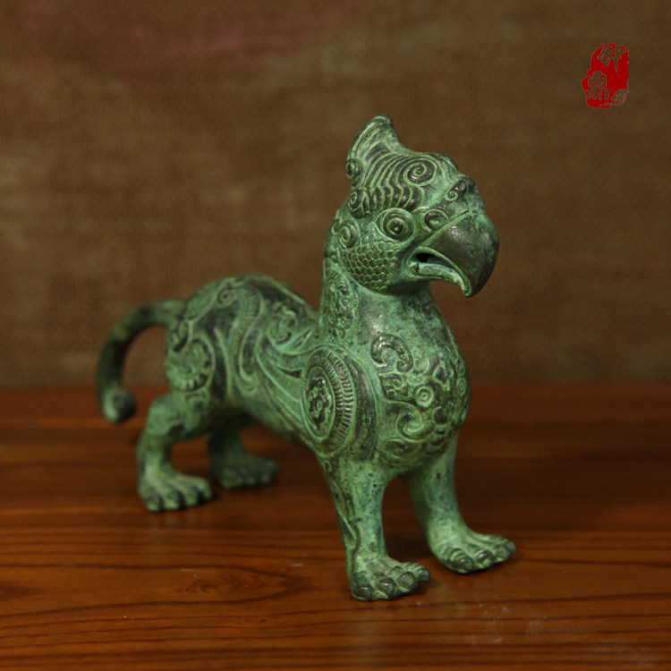 Zhong Ding Bronze) Antique Craft Gifts Decoration) Cultural Gifts) Eagles and Beasts