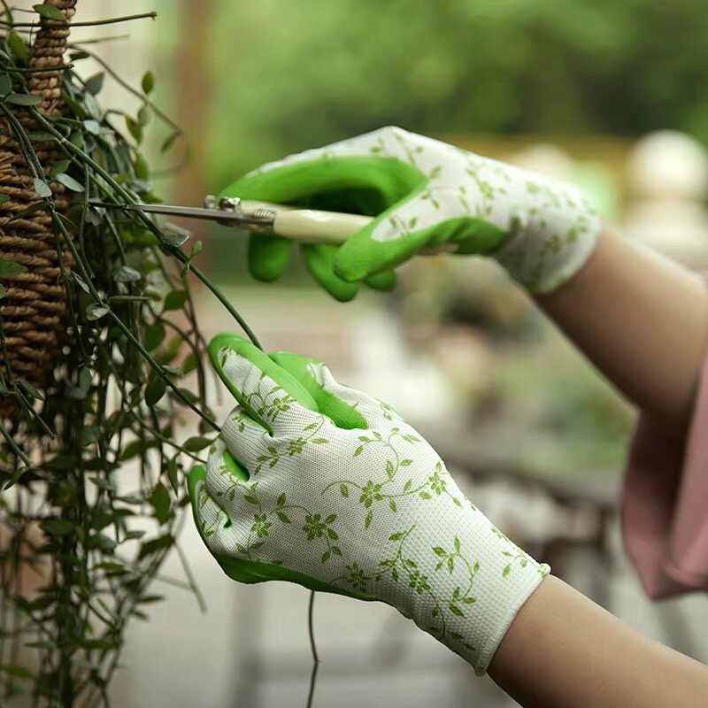 Gardening gloves Anti-tie waterproof anti-thorn flowers fleshy flowers Plantation forest season wear-resistant breathable rubber thin section