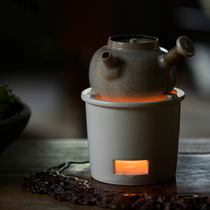 Jingdezhen Fanshantang soda glaze side to make a teapot open small pottery pot mini alcohol stove tea tea warm tea ware