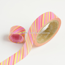 Japan Aimez le style Washi tape Powder yellow twill stripes 15mm high whole roll