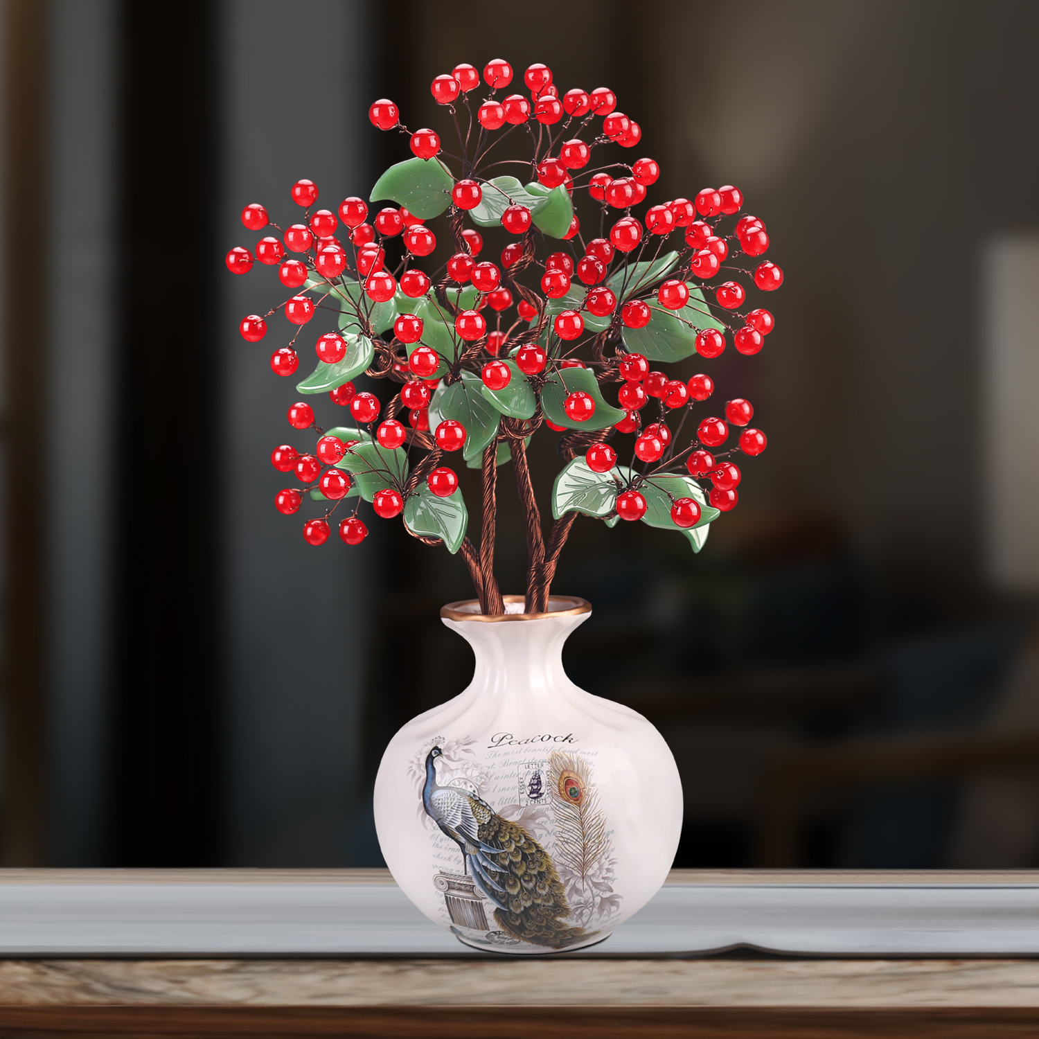 Jade Tree Living Room Creative Jewelry Entrance Wine Cabinet Living Room Entrance Crafts Chalcedony Jade Carving Jade Decoration