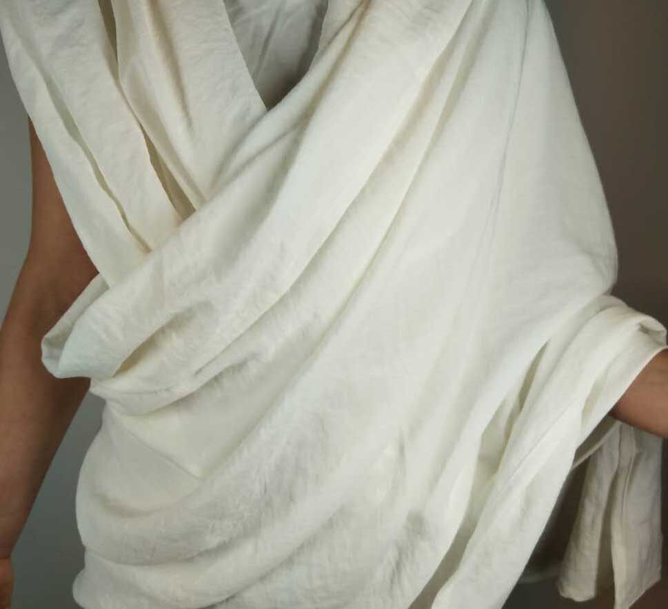 Yogi plain white 1 m width 3 m long imported linen (not wrinkled)