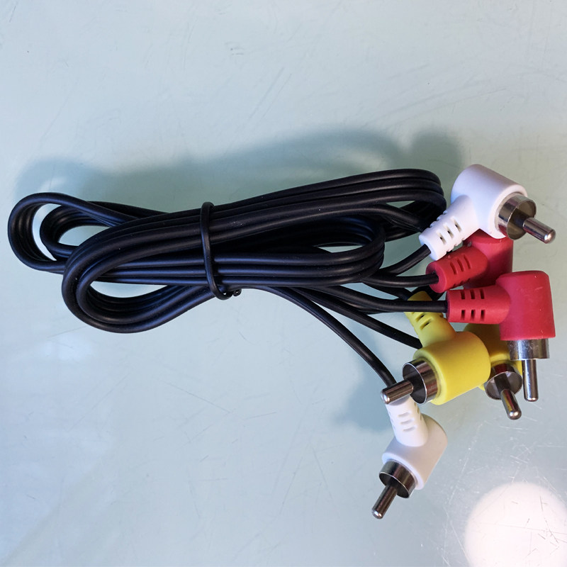 Car Audio Cable Lotus Elbow Amplifier Cable Audio Line Signal Line Three Lotus Head RCA Cable Male to Male