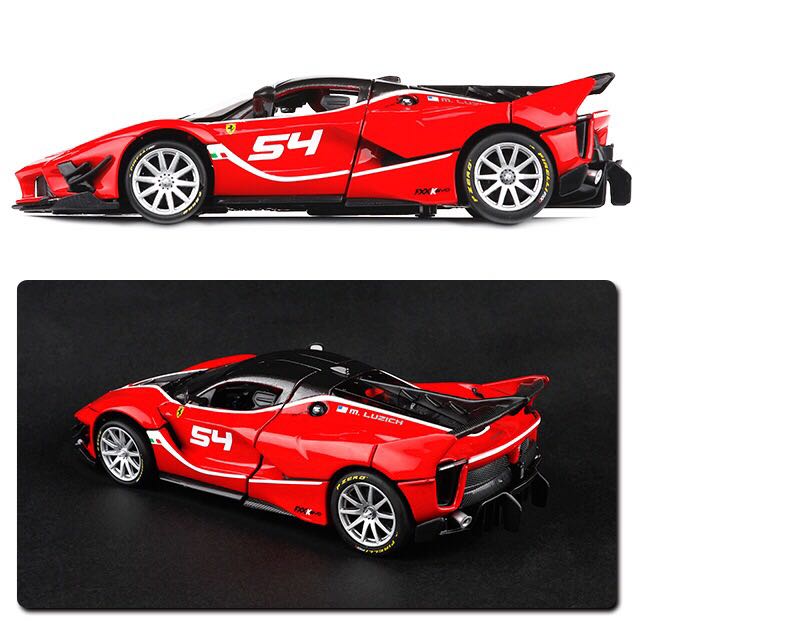 比美 高 1/32 Ferrari FXXK EVO siêu xe hợp kim mô hình bốn cửa âm thanh và ánh sáng kéo lại xe đồ chơi bằng kim loại - Chế độ tĩnh kinh doanh đồ chơi trẻ em
