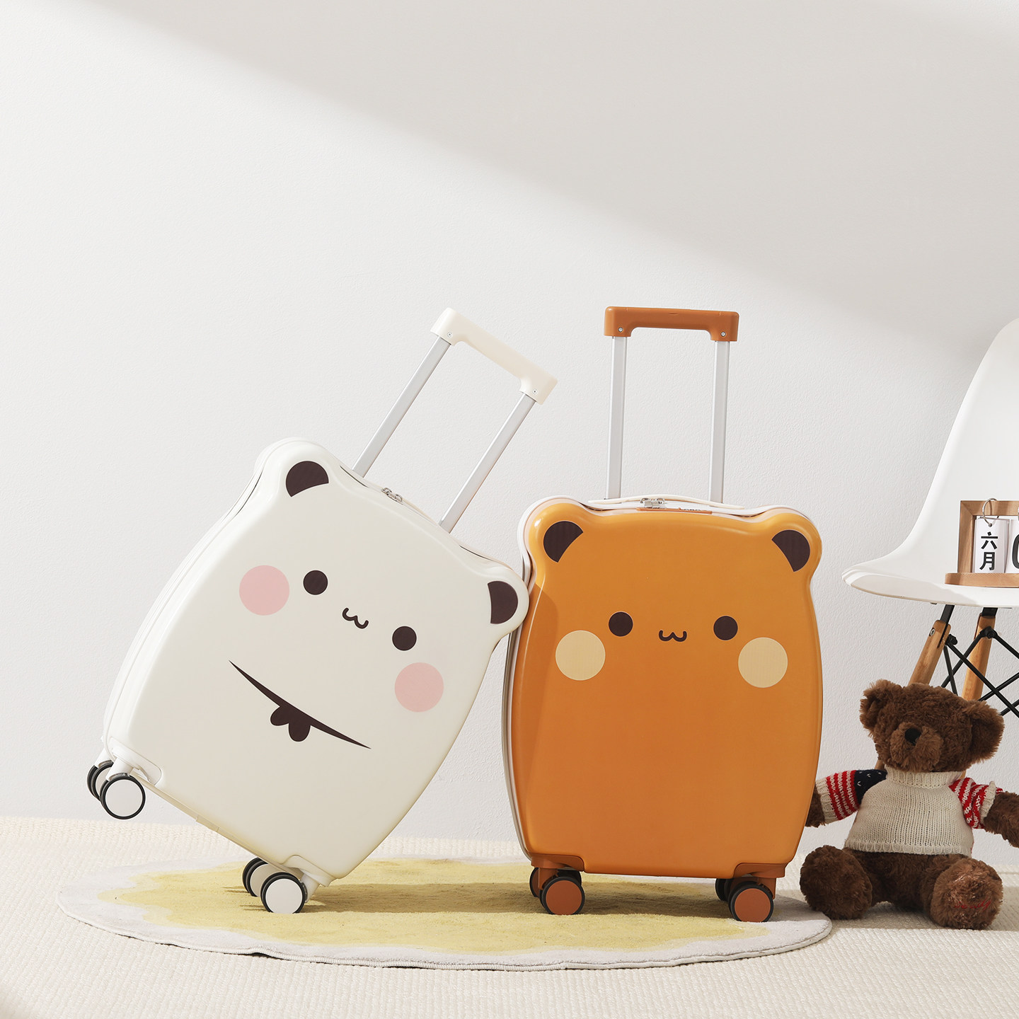 New Yierbu cloth couple suitcase, high-value and cute, sturdy and durable, 24-inch student large capacity.
