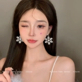 Изысканные серьги, со снежинками, изысканный стиль, популярно в интернете, легкий роскошный стиль