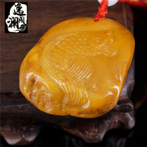 Changhua Tian Yellowstone pendant pendant sweater chain necklace chestnut yellow field Yellow-frozen year more than a year old