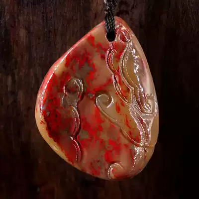 Changh Blood Stone pendant pendant lotus root powder jelly necklace sweater refining (Ruyi) natural Fidelity