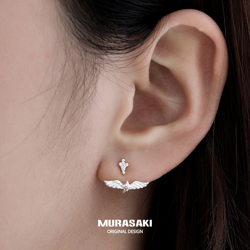 Murasaki Cupid Sterling Silver Earrings for Women, Wing Earrings, 2026 New Niche Design Earrings
