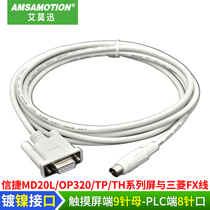 Applicable Xenjie MD204L OP320-A Text Monitor with Mitsubishi PLC Communication Data Line MD204-FX