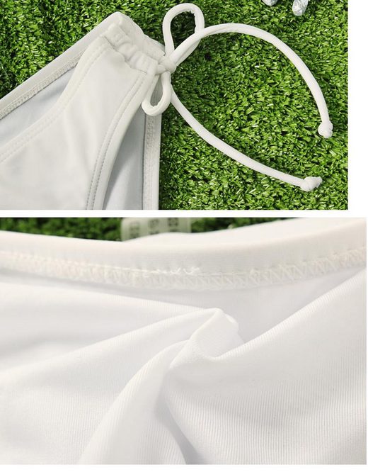Tóm tắt bikini hoang dã Tóm tắt bikini đỏ trắng bikini tam giác chống ánh sáng bình thường quần bơi đồ tắm nữ