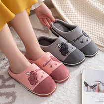 (off-season promotion)Cotton slippers Home household warm slippers womens indoor baotou shoes Mens comfortable floor shoes