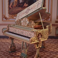 bjd场景道具娃屋 微观臻慕 6分巴洛克三角钢琴迷你微缩模型blythe娃用12分