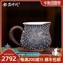 Silver Age Silver Gongway Cup Sterling Silver 999 All Handmade Silver Beads Pinch Silk Tea Ceremony Home Silver Tea Tea