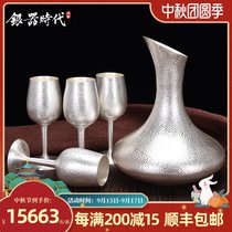 Silverware Age sterling silver wine glasses set home European luxury 2 couples tall red wine glasses super large size