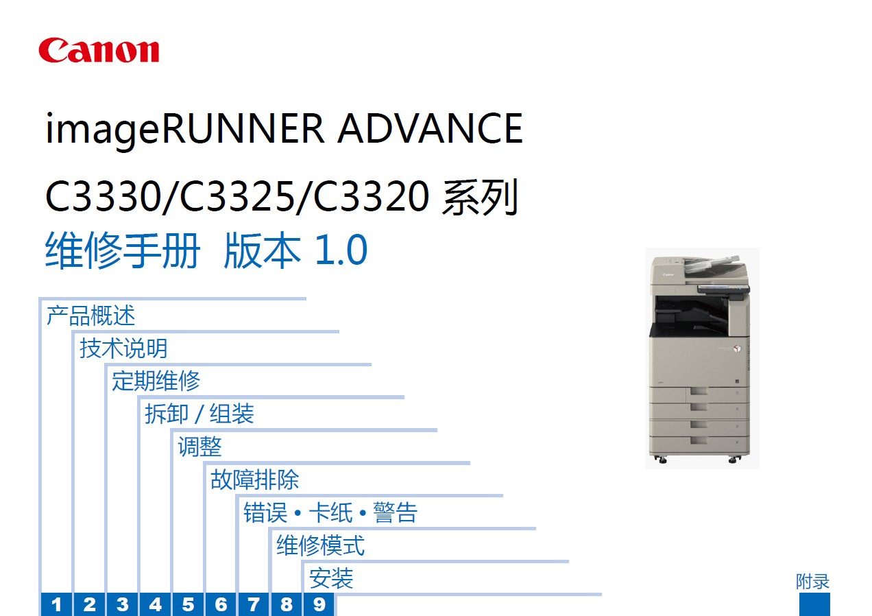 Manual Canon IR ADV C3330 C3325 C3320 C3320 Photocopier Repair