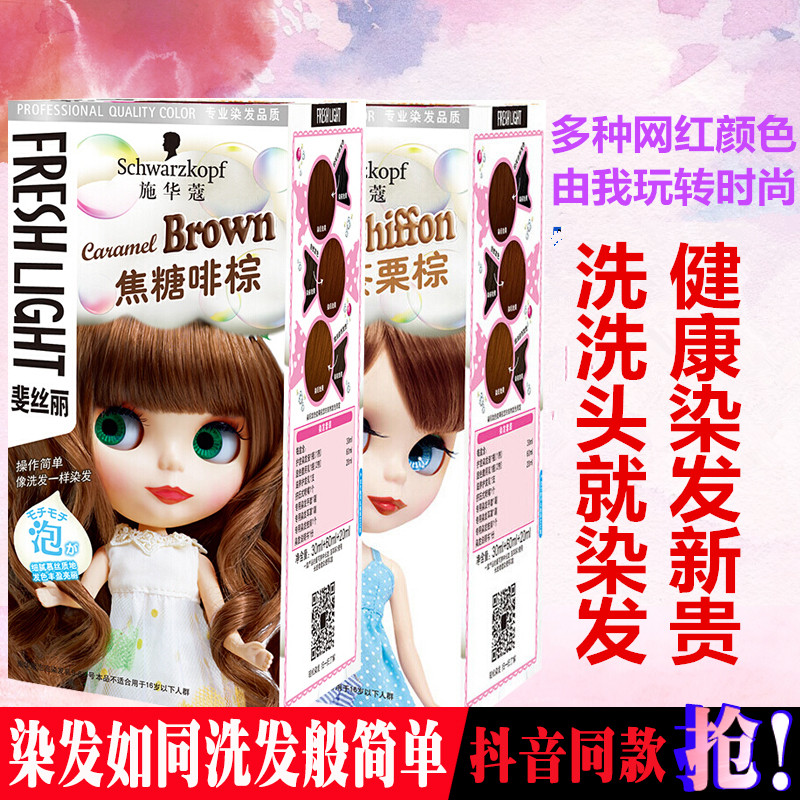 Schwakom Bubble Hair Cream Foam Dye Hair Dye Hair Cream Japan Trend Hair Color Milky Tea Purple Chestnut Color without injury