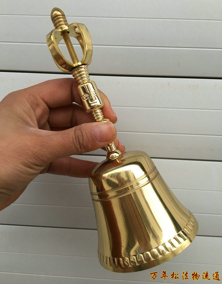 Dao supplies Dharma tools Square head hand rattles Copper Buddha bells Buddha tools Dharma tools Buddha supplies Dao bells bells