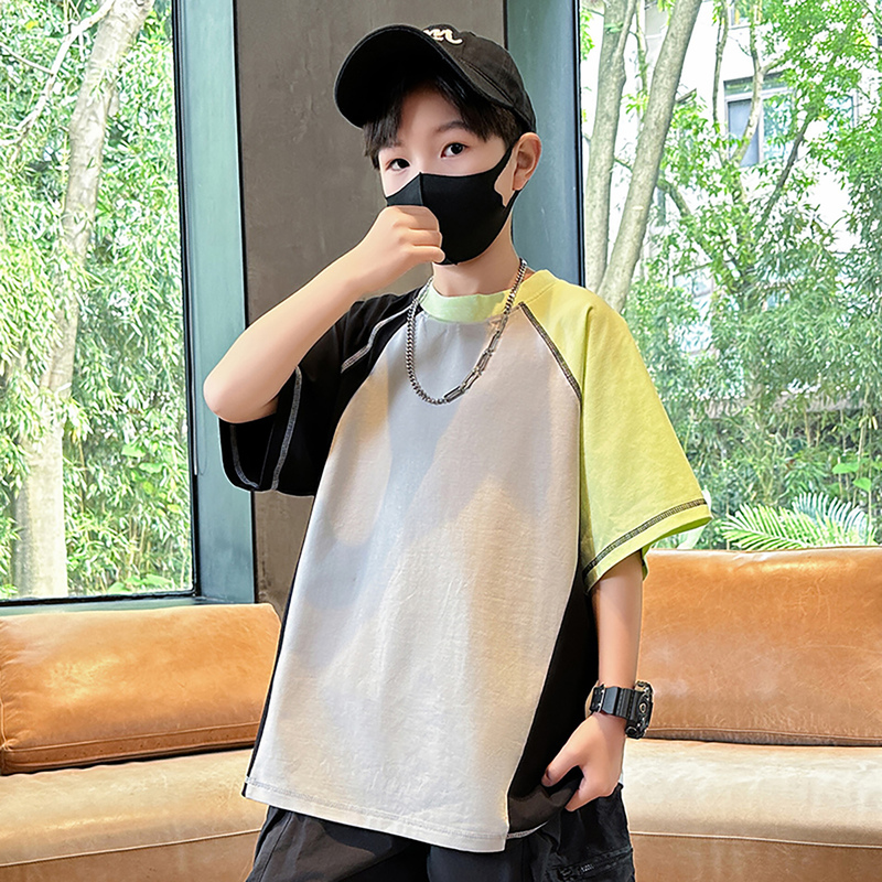 Official Genuine Boys' Summer Color-Block Short-Sleeve T-Shirt 2026 New Model Children's Boys' Summer Pure Cotton Half-Sleeve Top Official Genuine Boys' Summer Color-Block Short-Sleeve T-Shirt 2026 New Model Children's Boys' Summer Pure Cotton Half-Sleeve Top