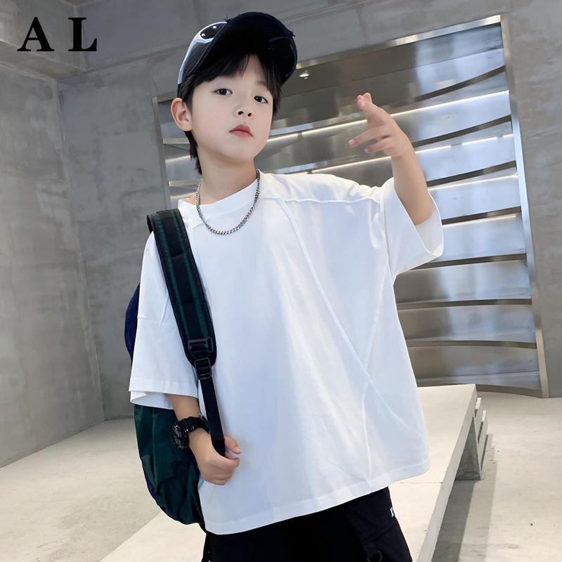 Official Genuine Boys' White T-Shirt Short-Sleeved Pure Cotton Summer 2026 New Style Big Kids Half-Sleeve Boys' Top Trendy T-Shirt Official Genuine Boys' White T-Shirt Short-Sleeved Pure Cotton Summer 2026 New Style Big Kids Half-Sleeve Boys' Top Trendy T-Shirt