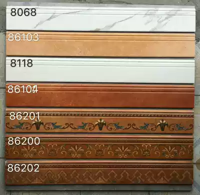 Antique wood grain skirting board tile 800x100 imitation solid wood skirting living room bedroom wave line floor tile sideline