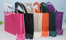 Environmentally friendly folding shopping non-woven bag spot clothing red wine gift packaging non-woven handbag custom logo