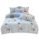 100% Pure Cotton Four-Piece Set, Thickened Bed Sheet and Duvet Cover, Student Dormitory Single Cartoon Bedding Three-Piece Set 4
