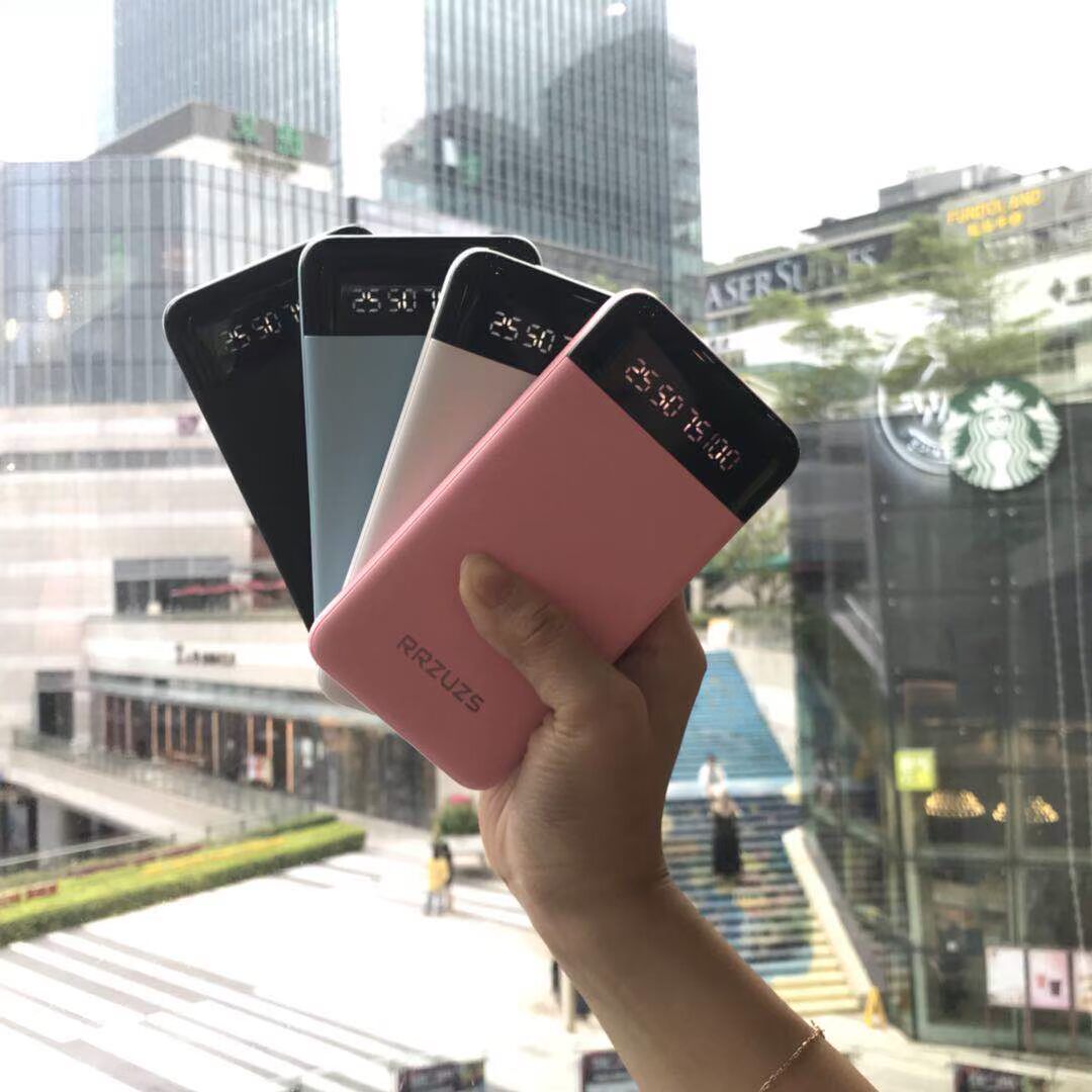RRZUZS gem điện thoại di động 12000mAh sạc điện thoại di động 2A hiển thị nguồn sạc mini USB kép