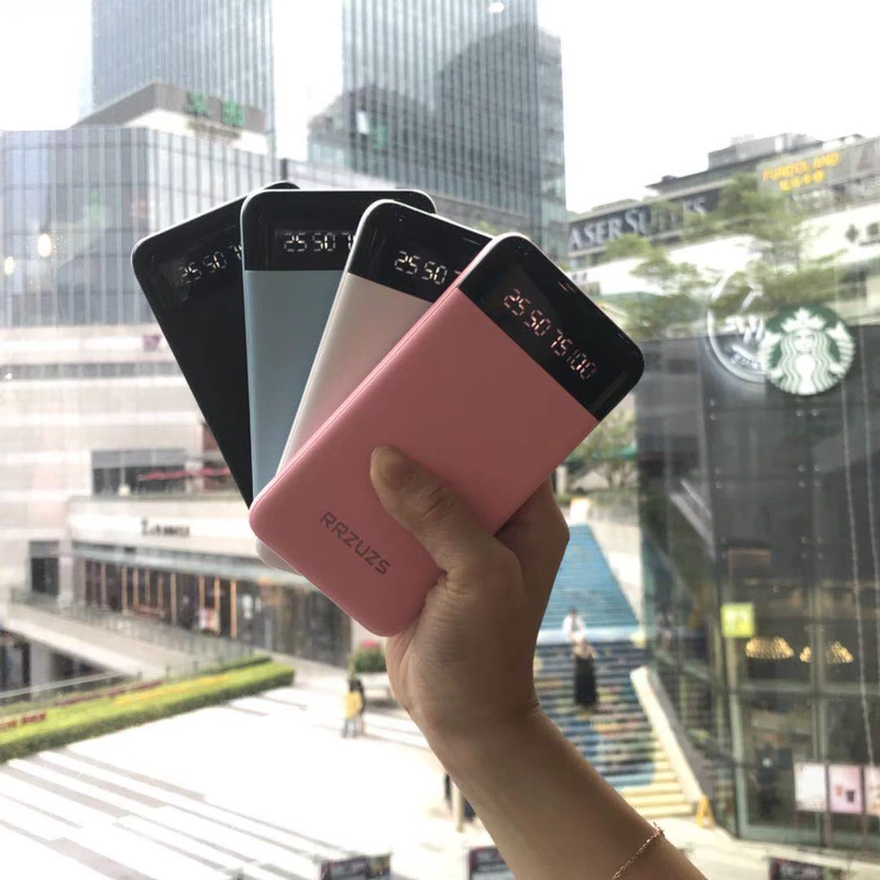 RRZUZS gem điện thoại di động 12000mAh sạc điện thoại di động 2A hiển thị nguồn sạc mini USB kép cục sạc dự phòng 10000mah