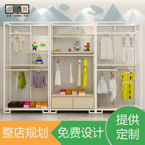 Customized Iron high-end white childrens clothing store display rack multi-layer landing mother and child clothing shop display shelves