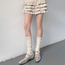 Sun protection socks for women summer thin ballet style lace calf socks breathable ice silk gloves leg covers dual use