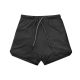 Muscular men's double-layer sports shorts breathable running training basketball pants squat lining elastic fitness five-point pants